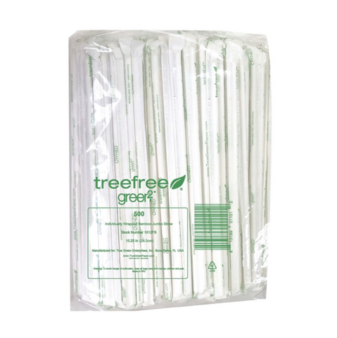 Bamboo paper straws wrapped 10.25"