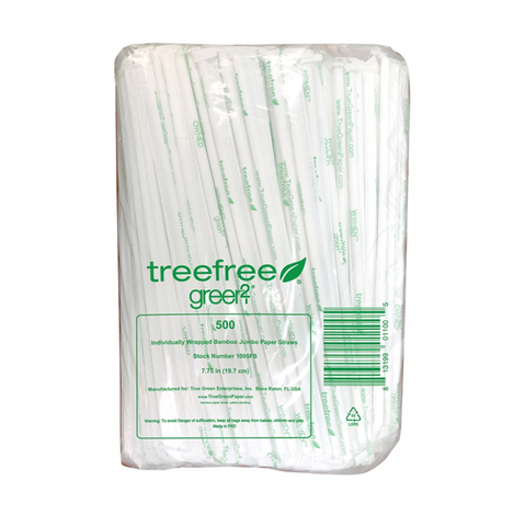 Bamboo paper straws wrapped 7.75"